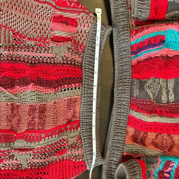 Vintage circa 1990 COOGI Multicolor Red Knit Ensemble Sweater and Skirt Size S - Picture 9 of 16